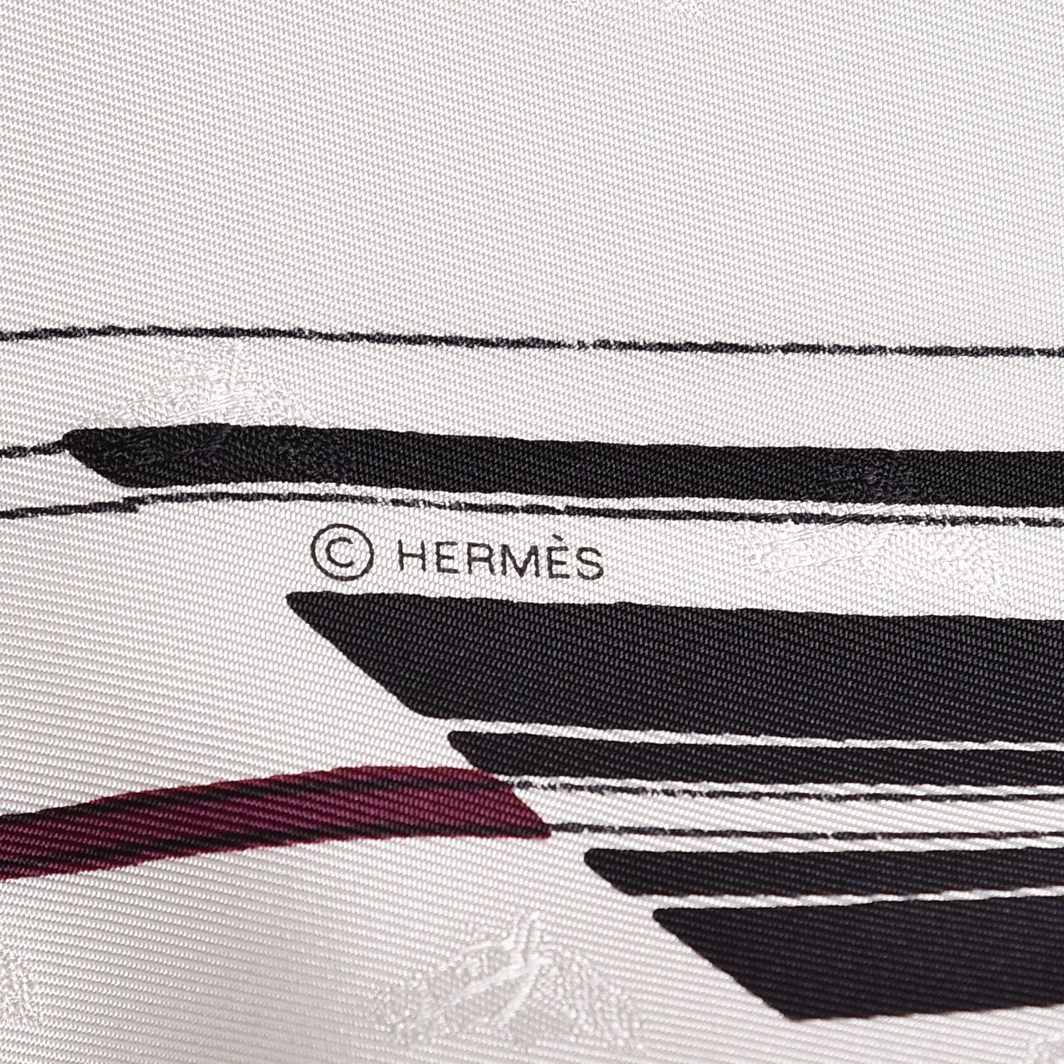 Hermes Silk Losange Jumping Quadridge Scarf GM White Black Vermillon 7 of 7