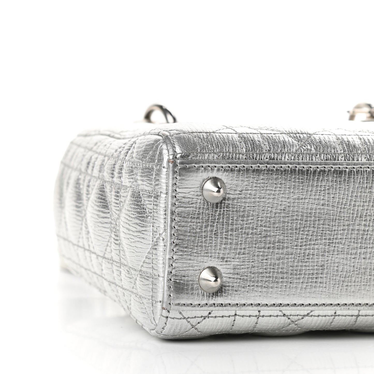 Metallic Grained Calfskin Cannage My ABCDior Lady Dior Silver