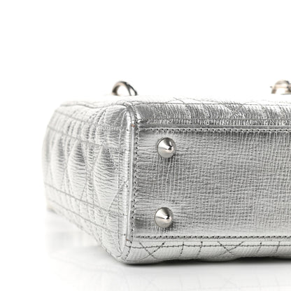 Christian Dior Metallic Grained Calfskin Cannage My ABCDior Lady Dior Silver 7 of 8