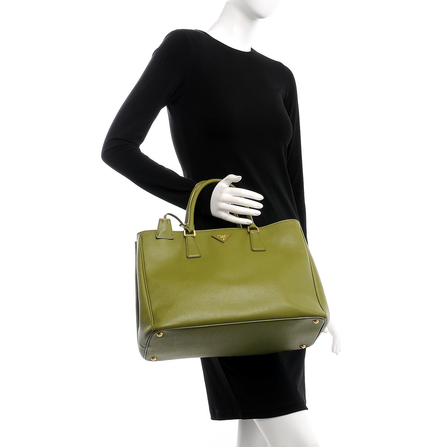 Prada Saffiano Lux Large Tote Edera 2 of 14