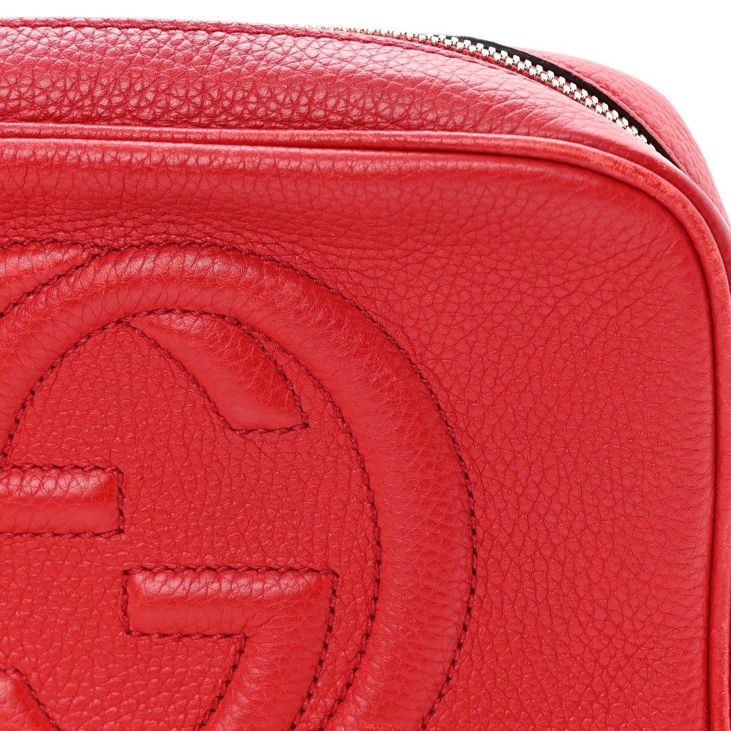 Gucci Pebbled Calfskin Small Soho Disco Bag Tabasco Red 12 of 17