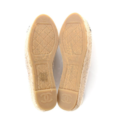 Chanel Linen Sequin CC Espadrilles 36 Beige Black 5 of 11
