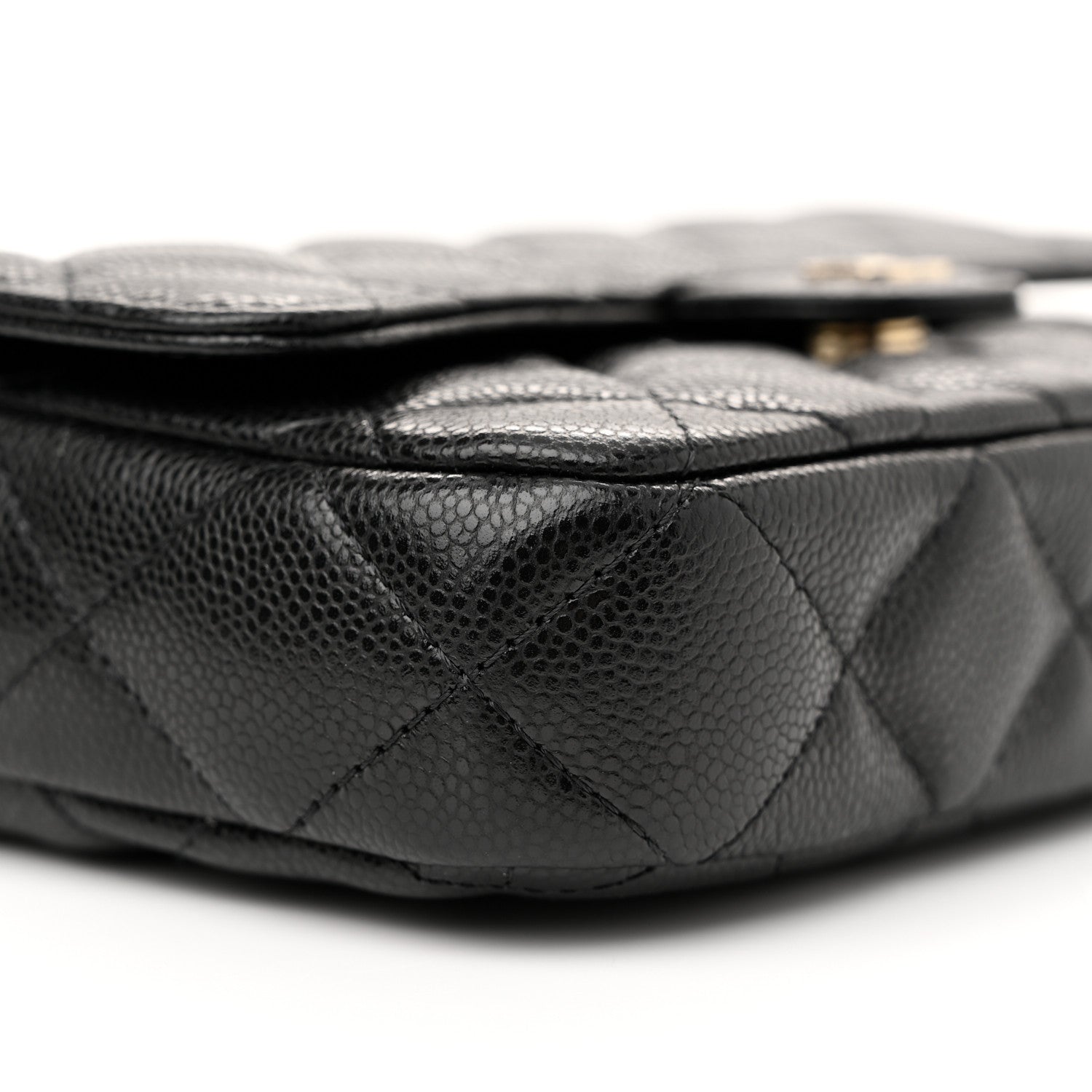 Chanel Caviar Quilted Flap Phone Holder With Chain Black 11 of 13