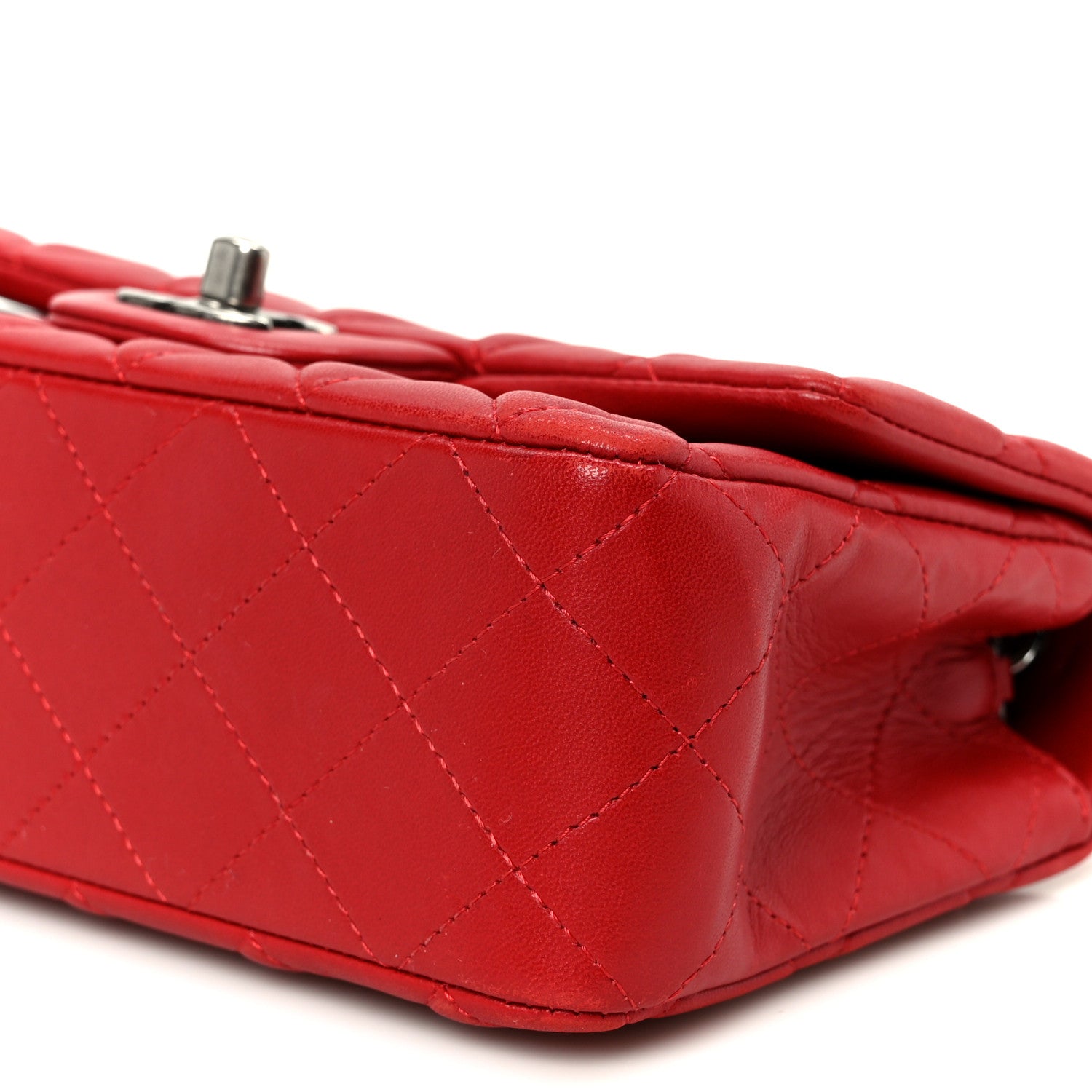 Chanel Lambskin Quilted Mini Rectangular Flap Red 11 of 11