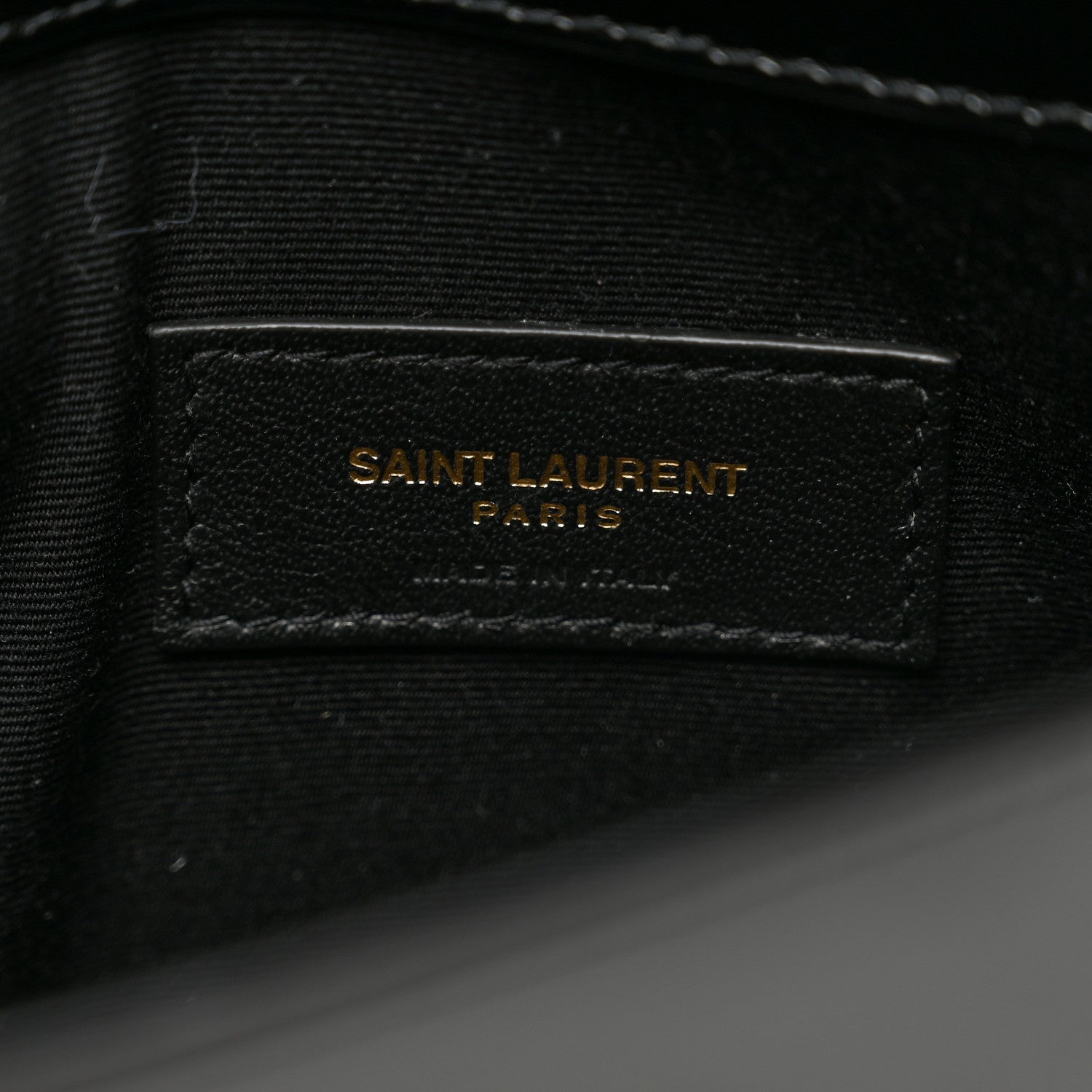 Saint Laurent Smooth Shiny Calfskin Monogram Uptown Pouch Black 6 of 6