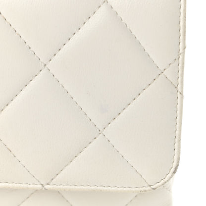 Chanel Lambskin Quilted Small CC Crystal Logo Chain Flap White 17 of 20