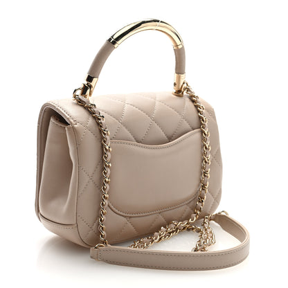 Chanel Lambskin Mini Carry Chic Flap Beige 3 of 10