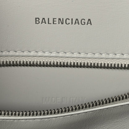 Balenciaga Calfskin Crocodile Embossed Small Hourglass Top Handle Bag White 6 of 9