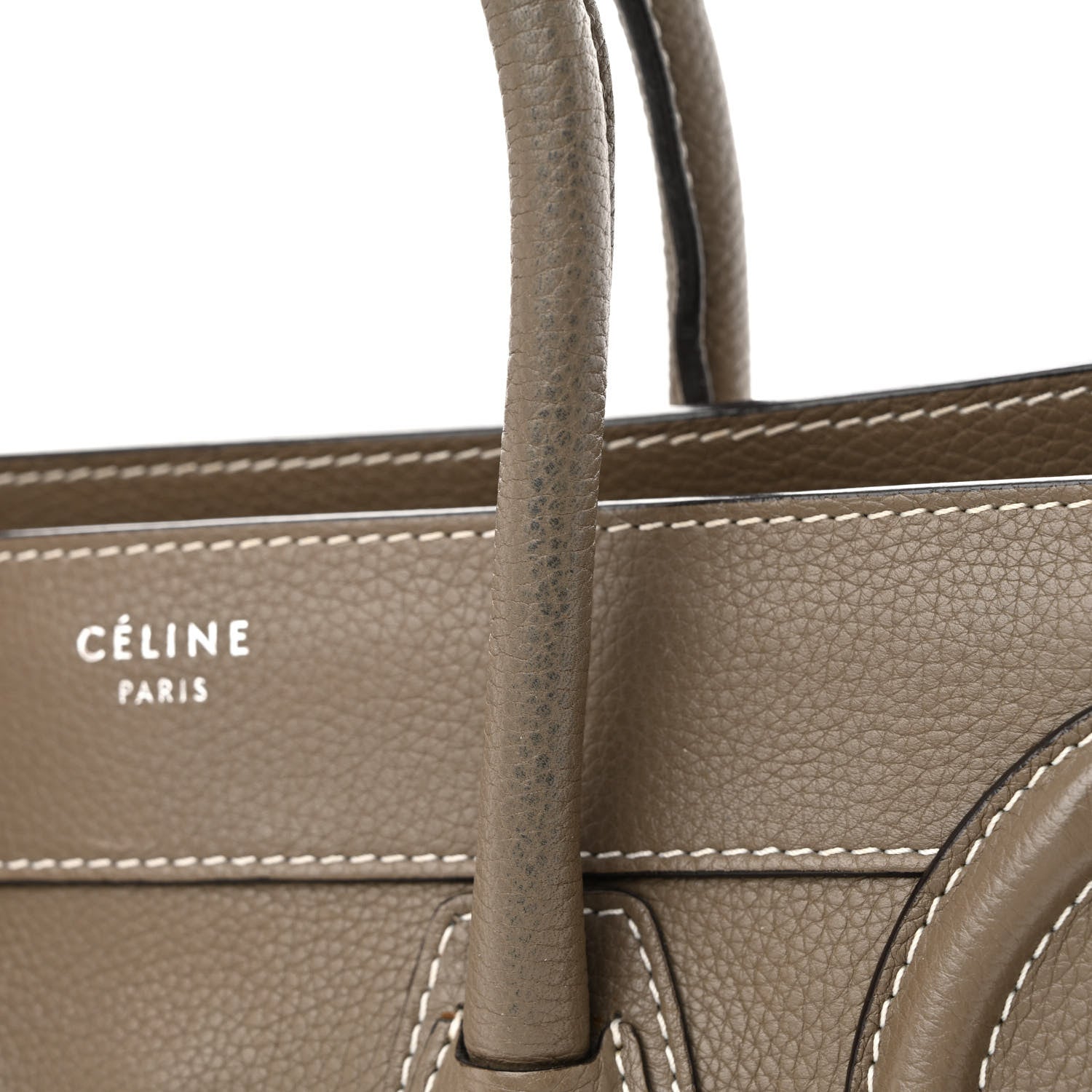 Celine Drummed Calfskin Micro Luggage Souris 12 of 14
