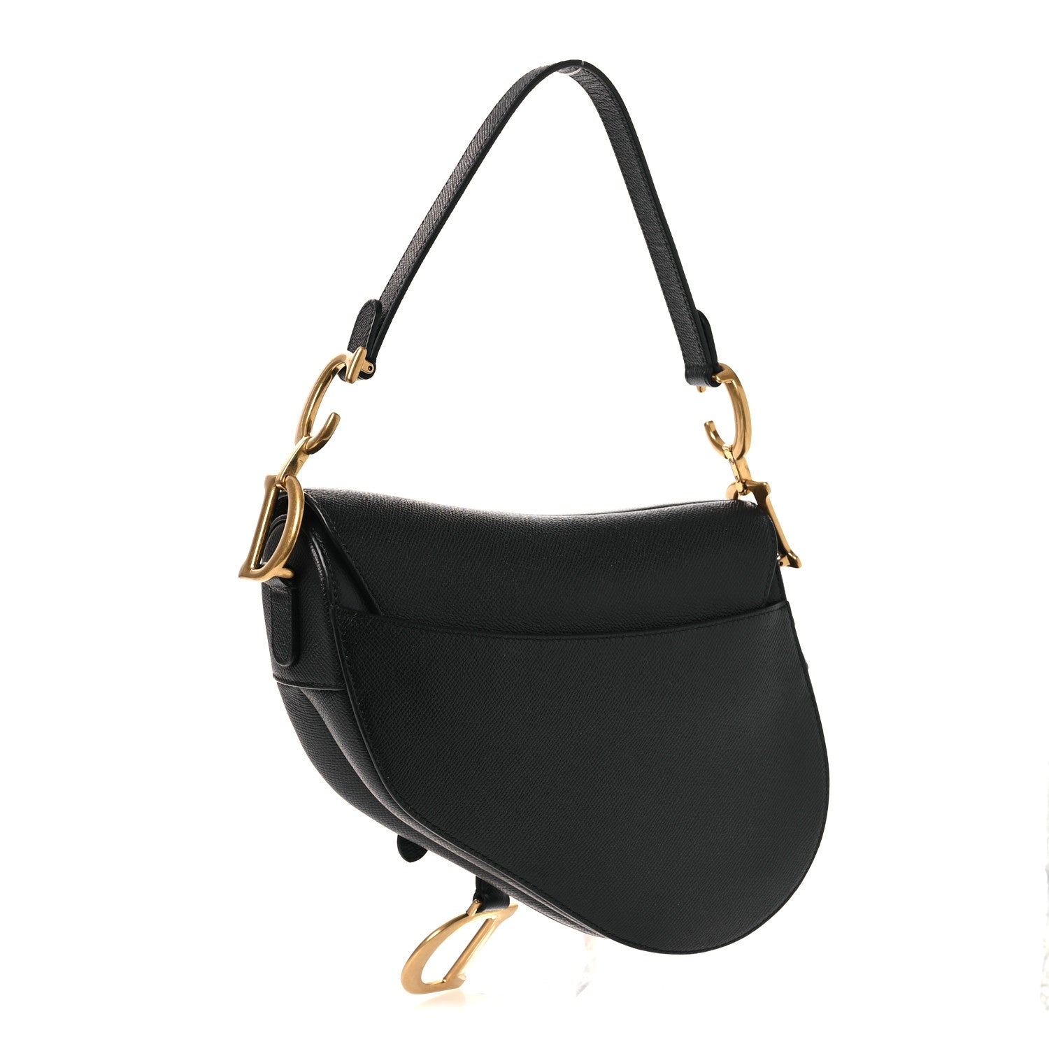 Christian Dior Grained Calfskin Saddle Bag Black 3 of 11