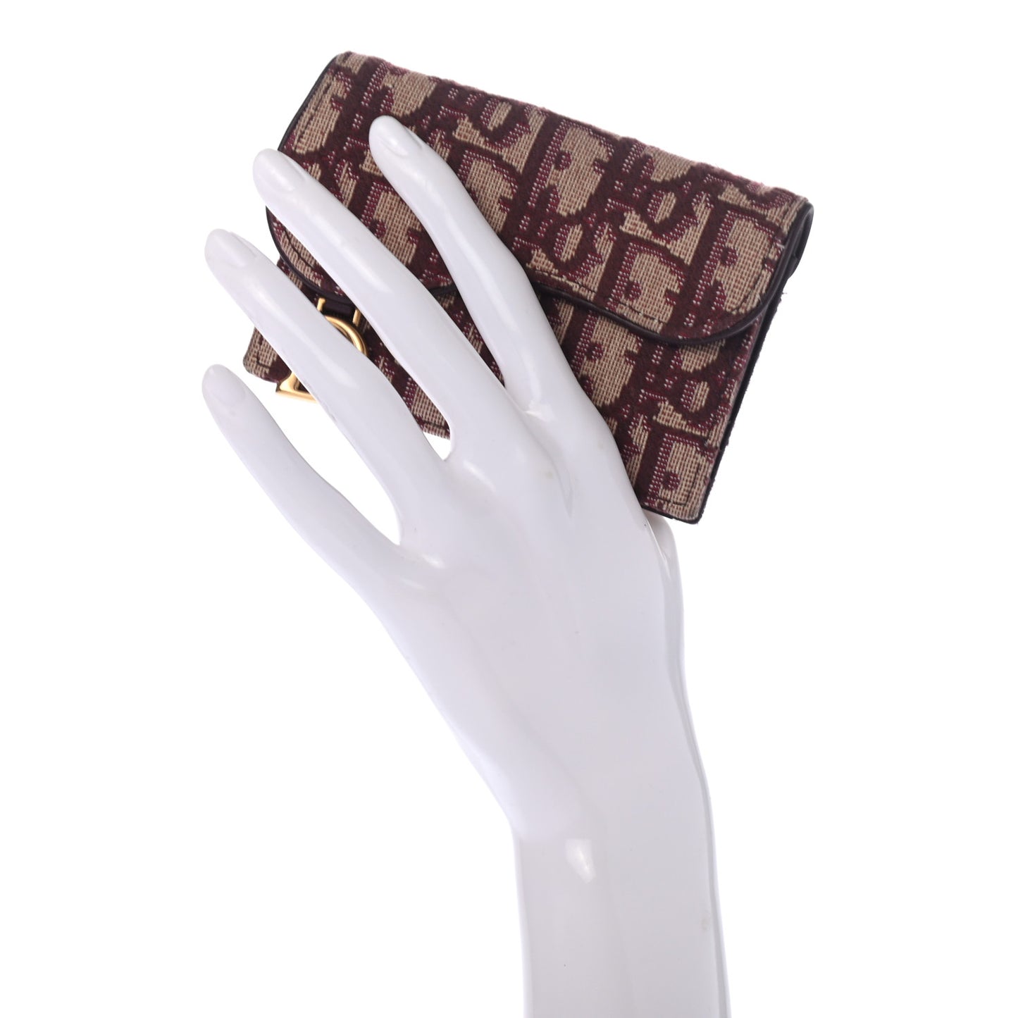 Oblique Saddle Card Holder Bordeaux