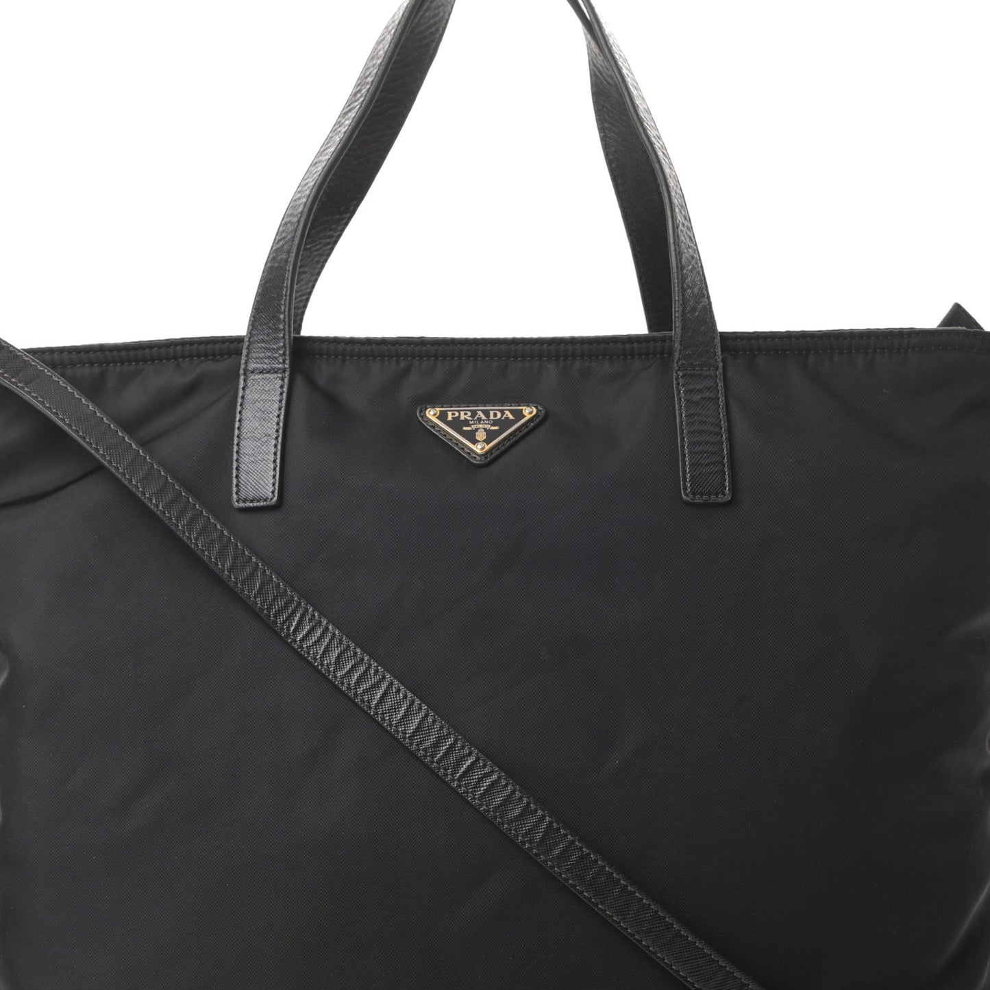 Tessuto Nylon Saffiano Tote Black