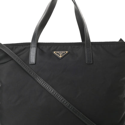 Prada Tessuto Nylon Saffiano Tote Black 9 of 18
