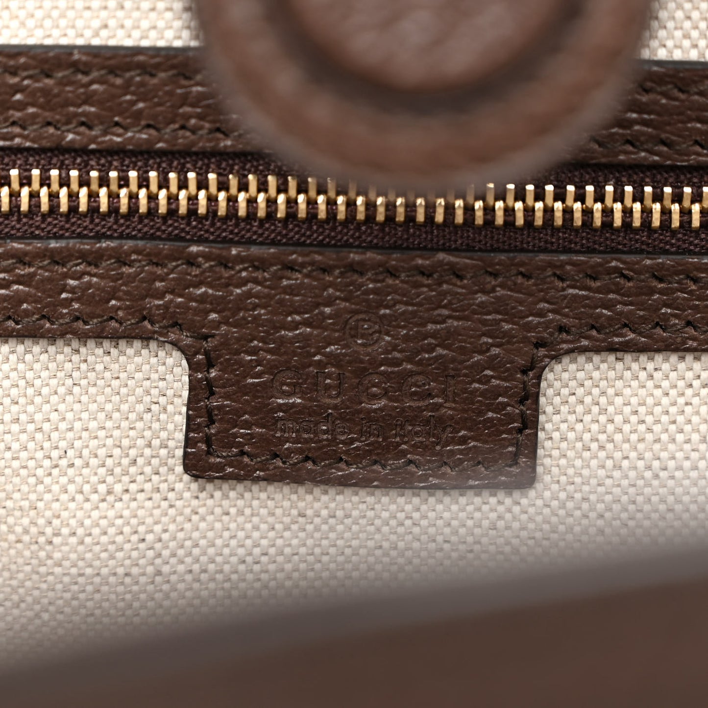 Monogram Jumbo GG Textured Dollar Calfskin Web Medium Ophidia Shopping Tote Camel Ebony