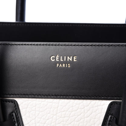 Celine Bullhide Calfskin Mini Bi-Color Luggage Black White 6 of 12