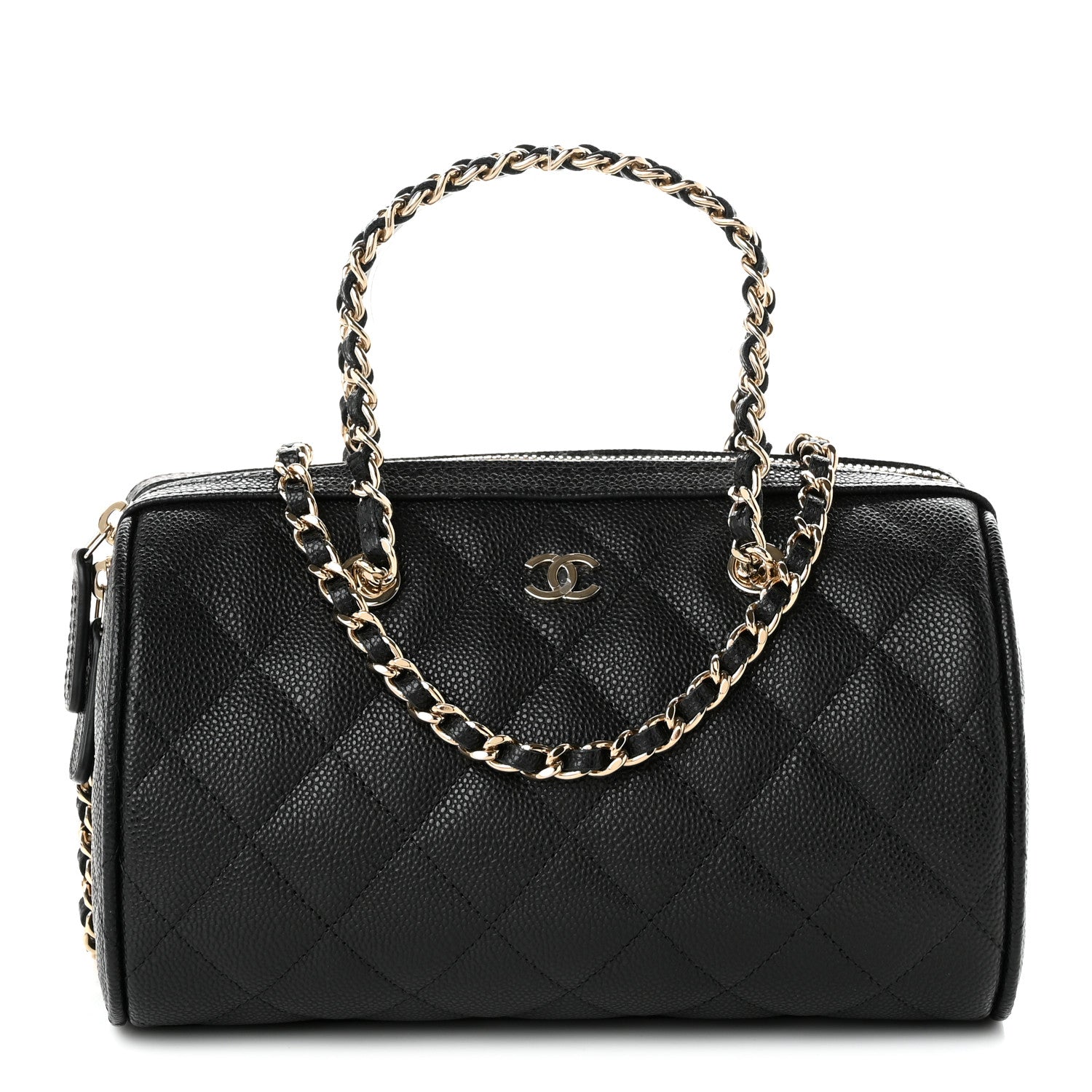 Chanel Caviar Quilted Barrel Clutch With Chain Black 1 of 10