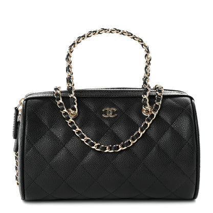 Chanel Caviar Quilted Barrel Clutch With Chain Black 1 of 10