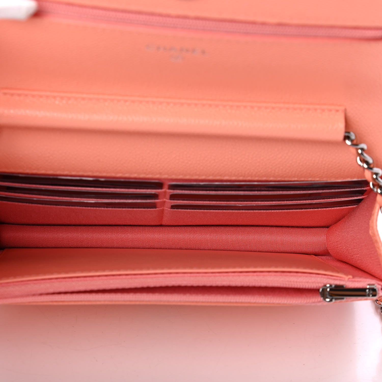 Chanel Caviar Quilted Wallet on Chain WOC Coral 4 of 4