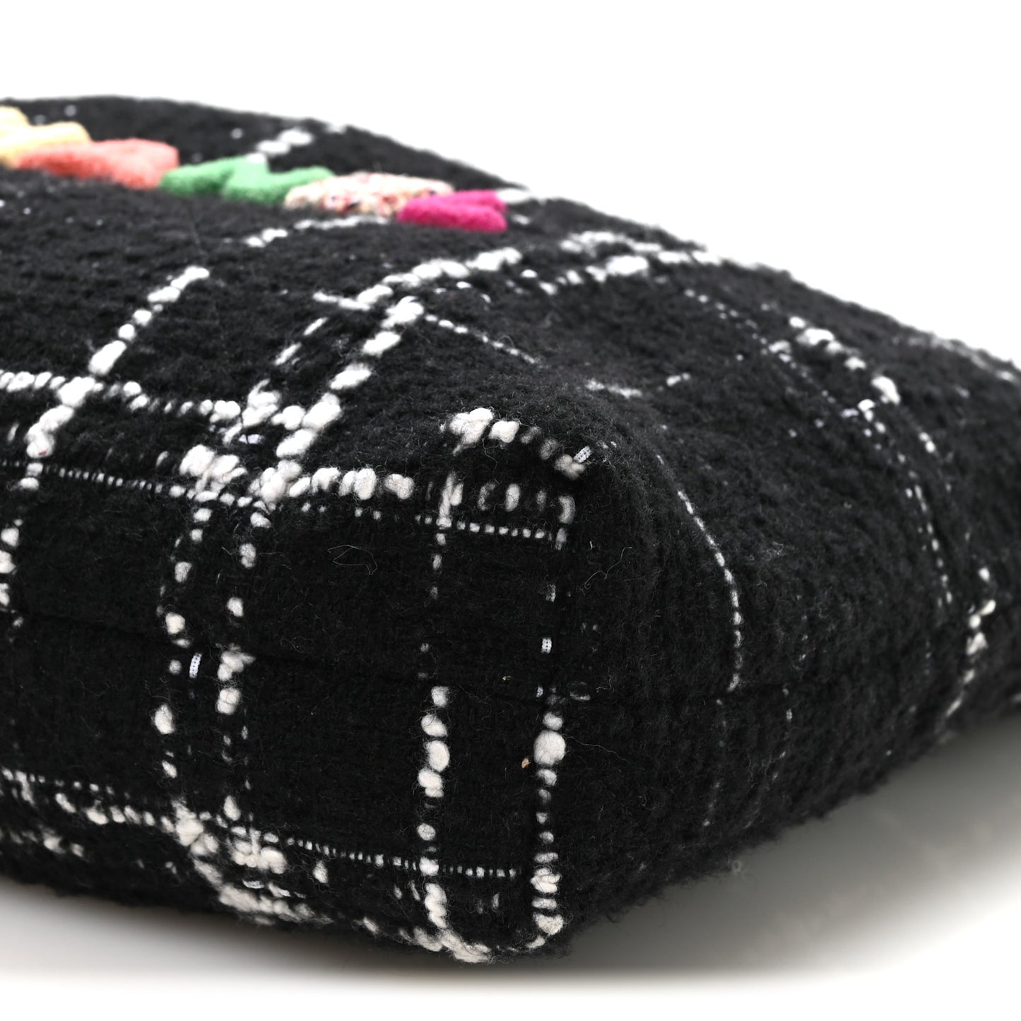 Wool Tweed Quilted Small Chanel 22 Black Multicolor