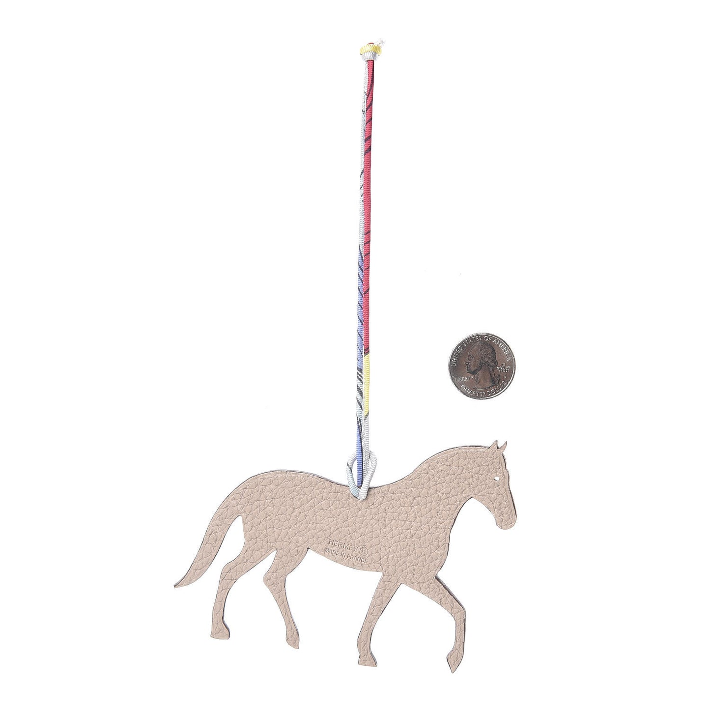 Epsom Togo Petit H Bag Charm Horse GM Gris Asphalte Trench