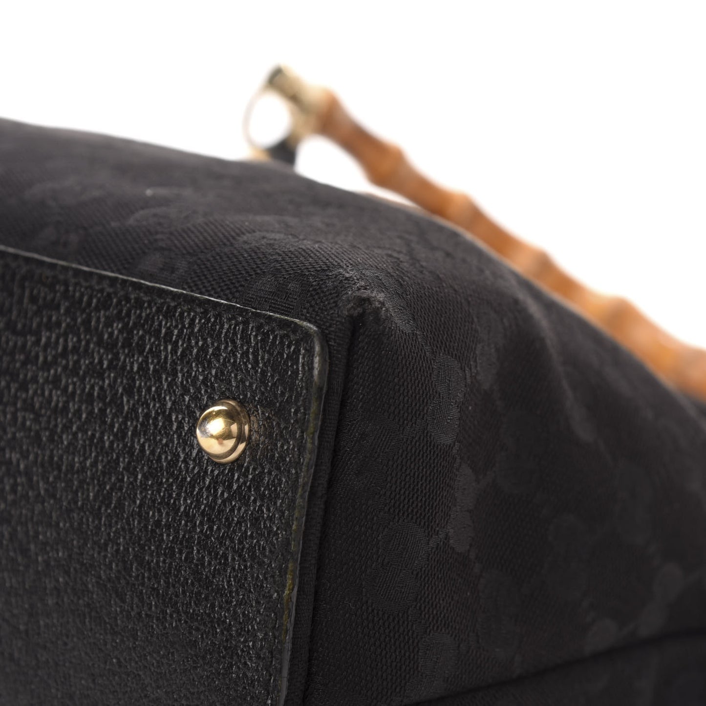 Monogram Bamboo Handle Shoulder Bag Black