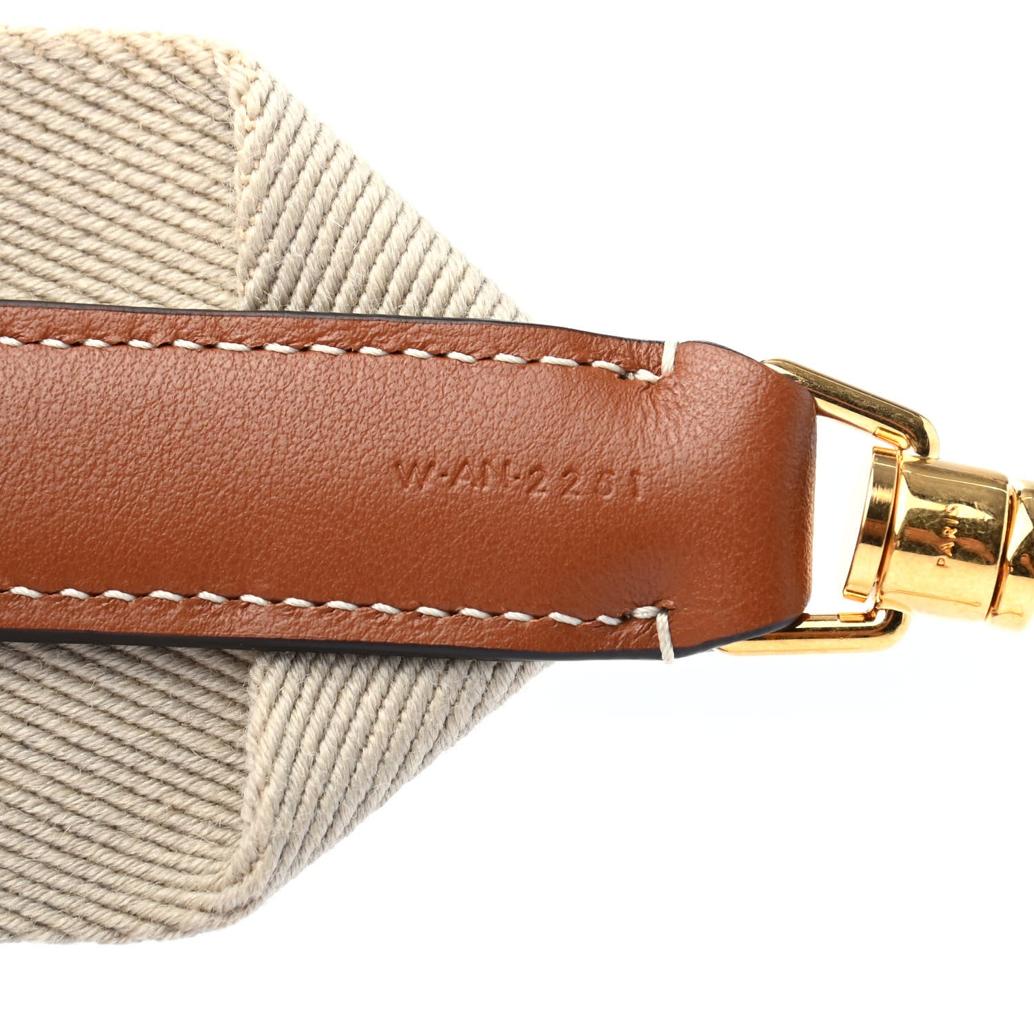 Celine Jacquard Wool Logo Short Strap Beige White 4 of 5