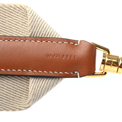 Celine Jacquard Wool Logo Short Strap Beige White 4 of 5