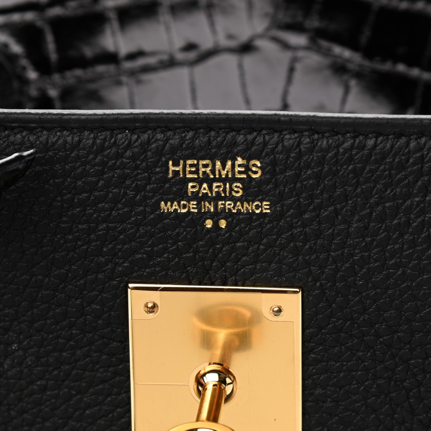 Hermes Togo Shiny Niloticus Crocodile Birkin Touch 30 Black 6 of 11