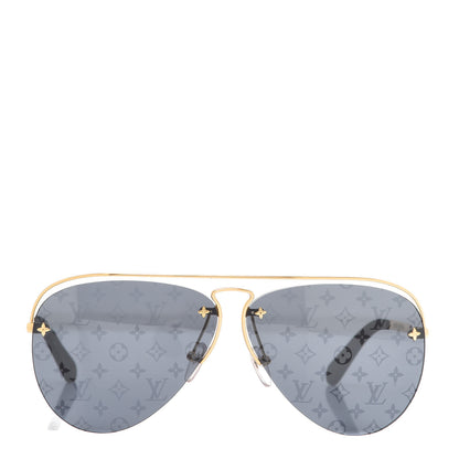 Louis Vuitton Metal Monogram Grease Sunglasses Z1172W Gold 2 of 8