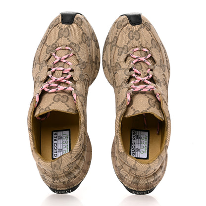 Gucci Ultralight Plume Calfskin Monogram Printed Womens Gucci Run Sneakers 39 Beige Ebony 2 of 10
