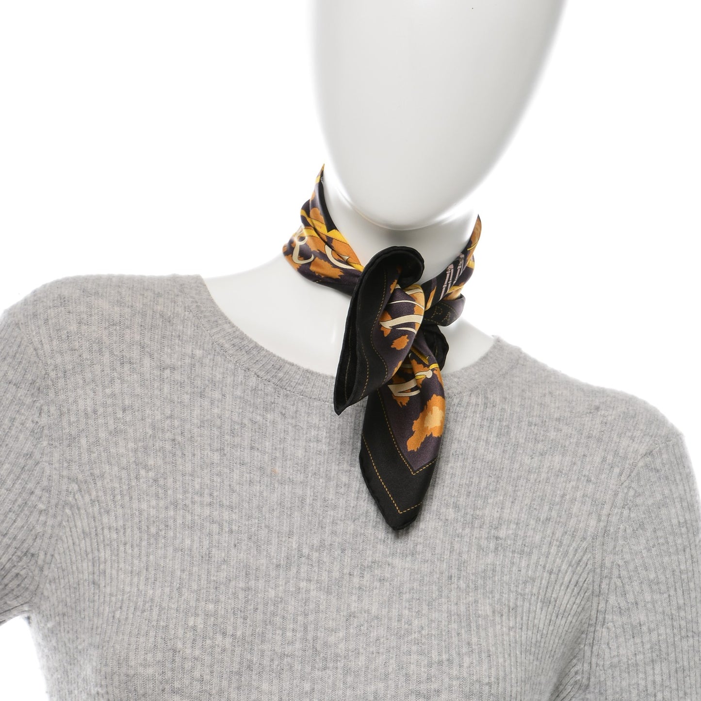 Silk Gavroche Monsieur et Madame Pocket Square Scarf Ebene Prune Or