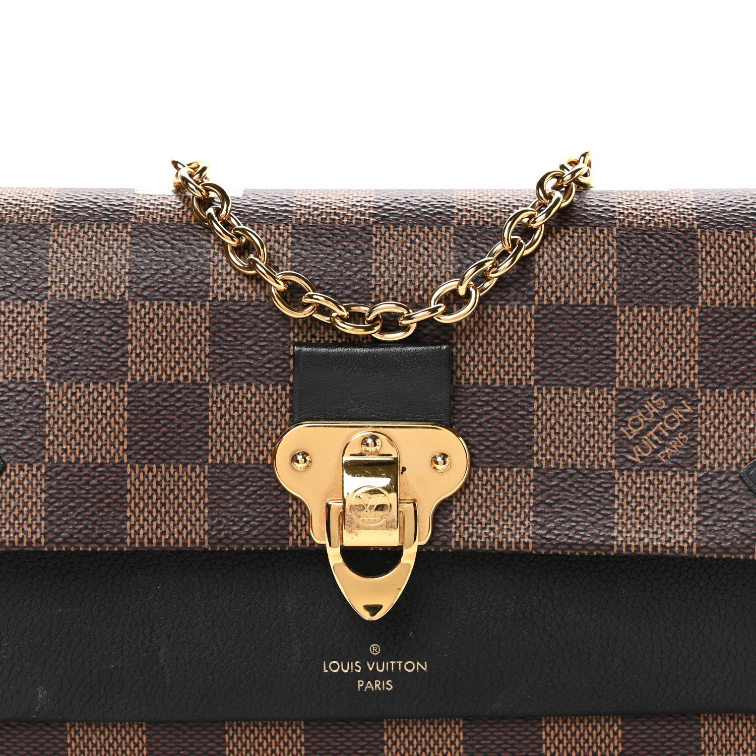 Louis Vuitton Damier Ebene Vavin Chain Wallet Black 8 of 12
