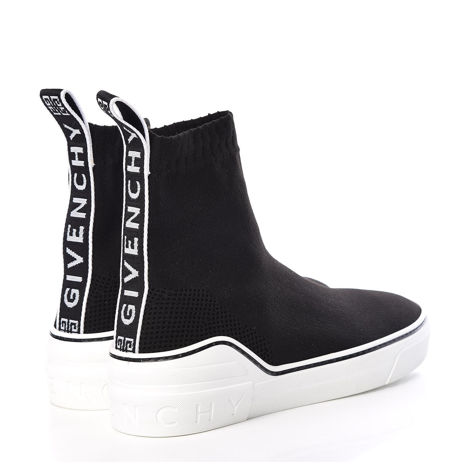 Givenchy Technical Canvas Knit Womens George V Sock Sneakers 39 Black 4 of 10