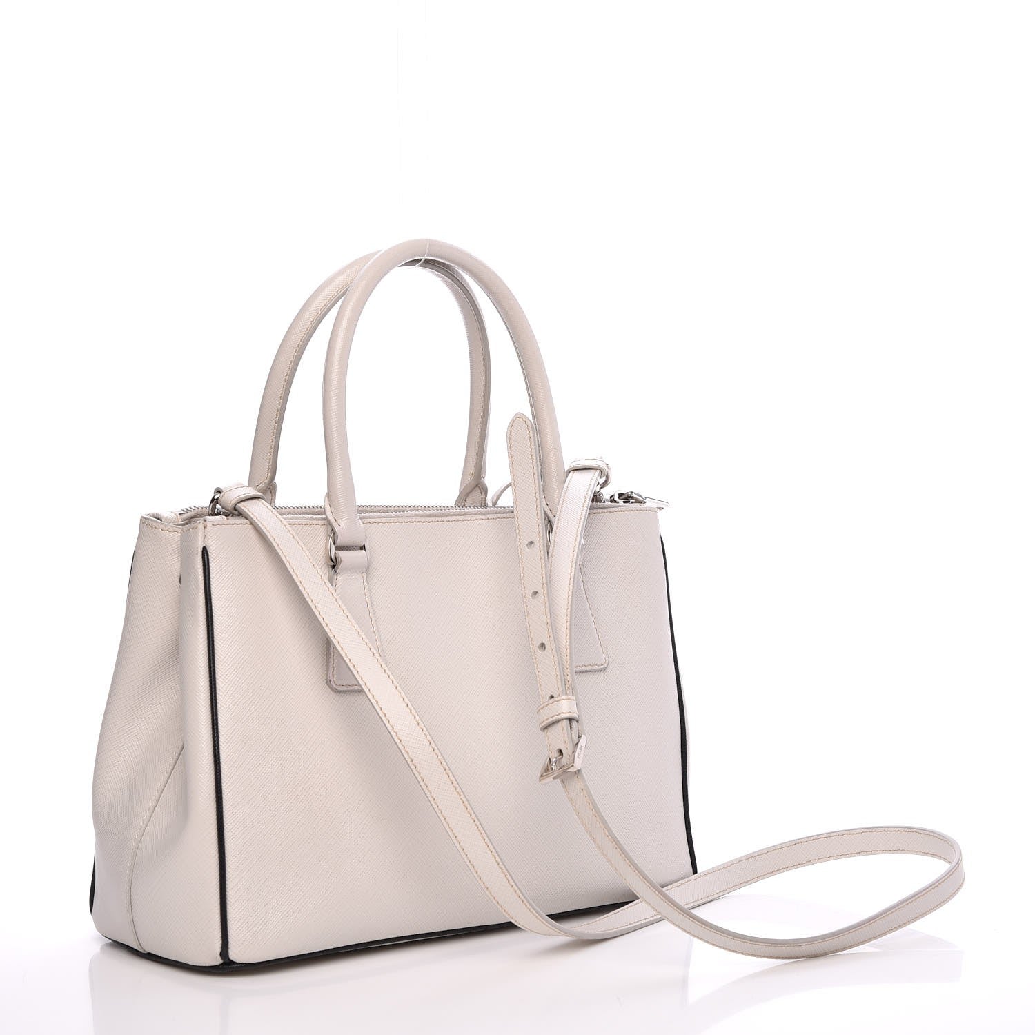 Prada Saffiano Small Galleria Double Zip Tote Bianco 4 of 14