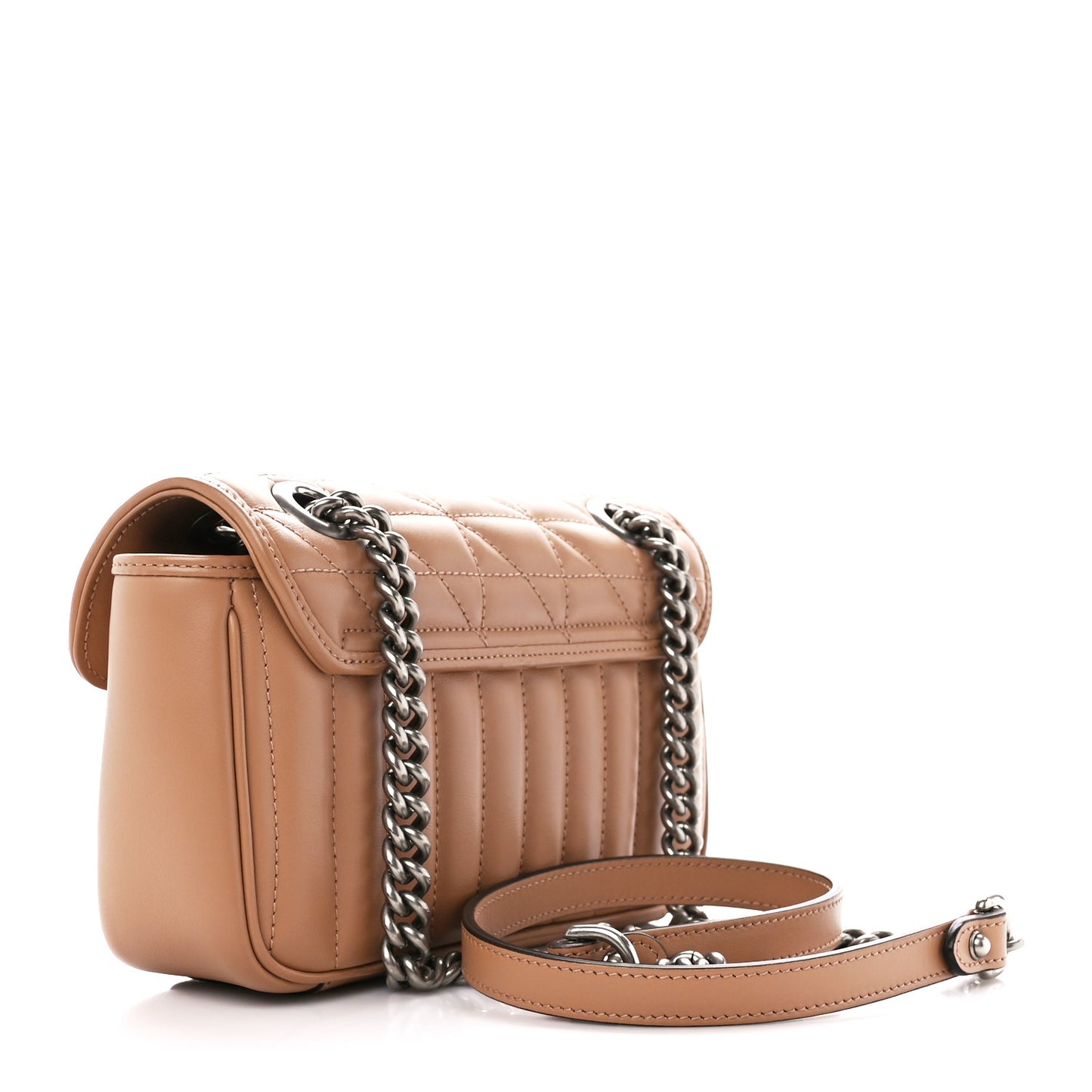 Calfskin Matelasse Aria Mini GG Marmont Shoulder Bag Camelia