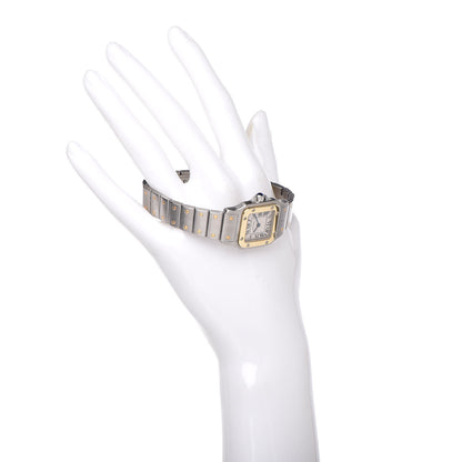 Cartier Stainless Steel 18K Yellow Gold 24mm Santos De Cartier Galbee Quartz Watch 2 of 12