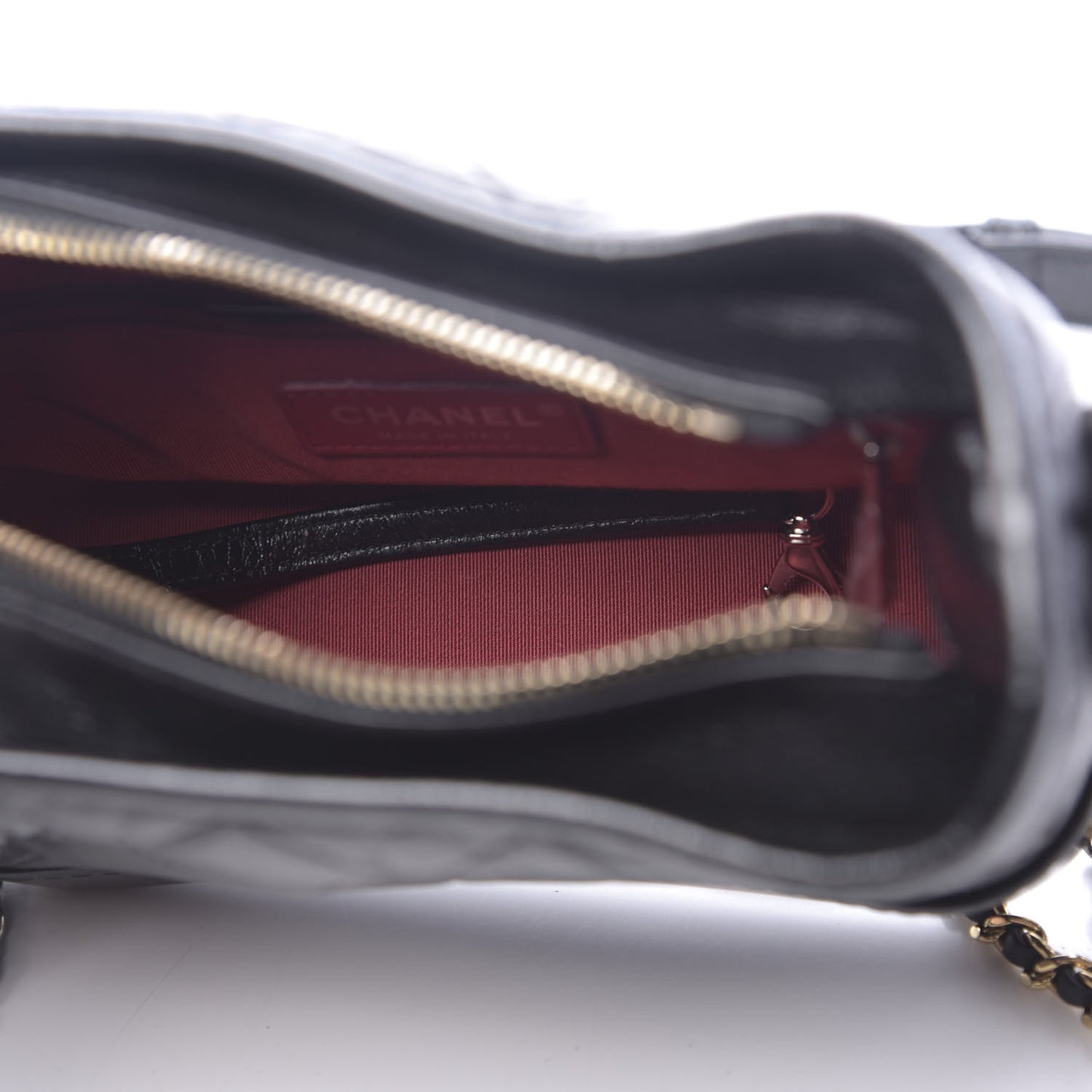 Aged Calfskin Quilted Small Gabrielle Hobo Black
