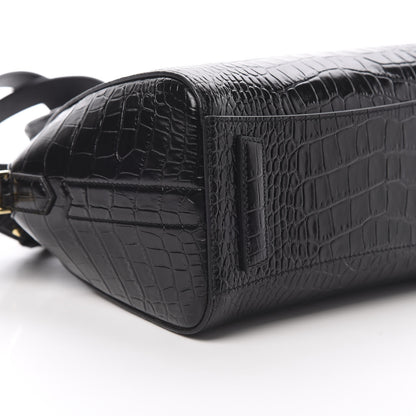 Givenchy Calfskin Crocodile Embossed Mini Antigona Black 9 of 10