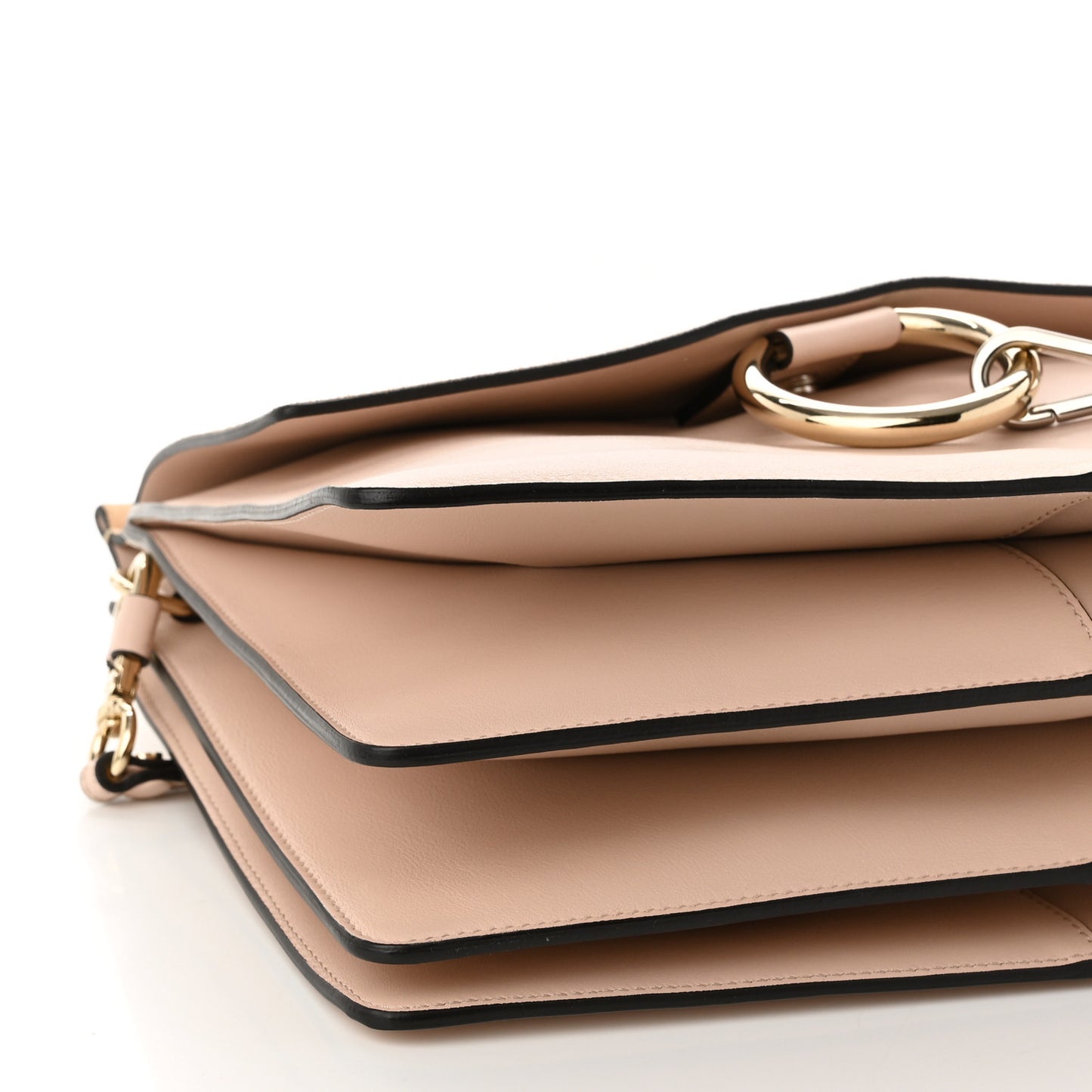 Calfskin Suede Medium Faye Shoulder Bag Cement Pink