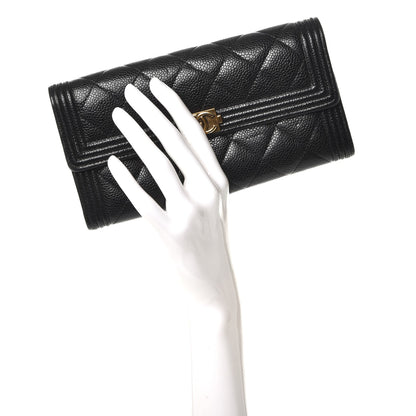 Chanel Caviar Quilted Boy Flap Wallet Black 2 of 12