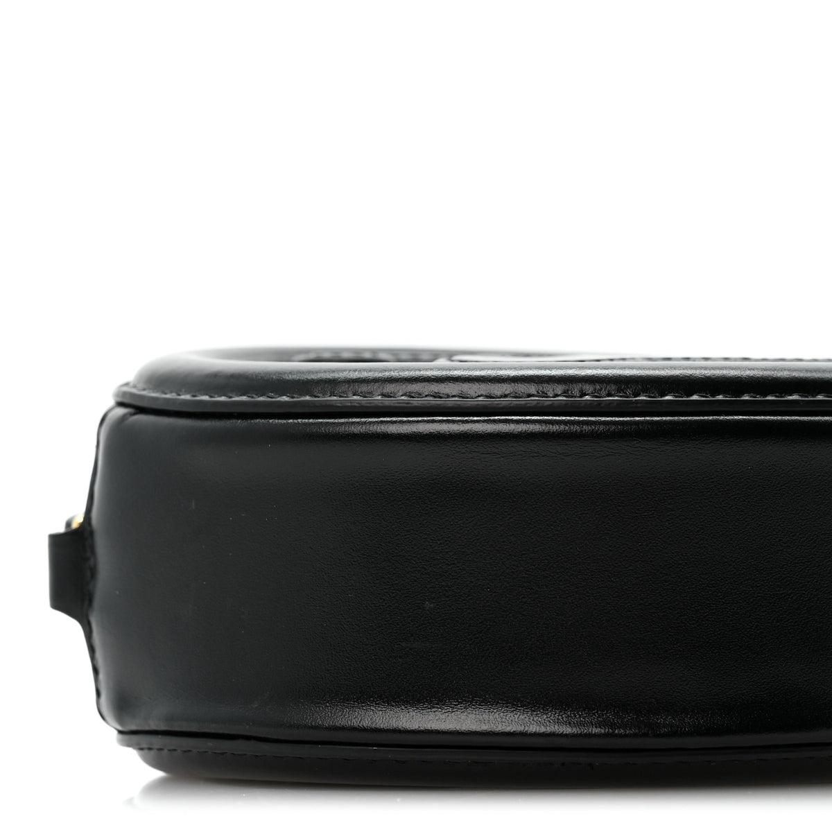 Smooth Calfskin Cuir Small Triomphe Oval Crossbody Purse Black