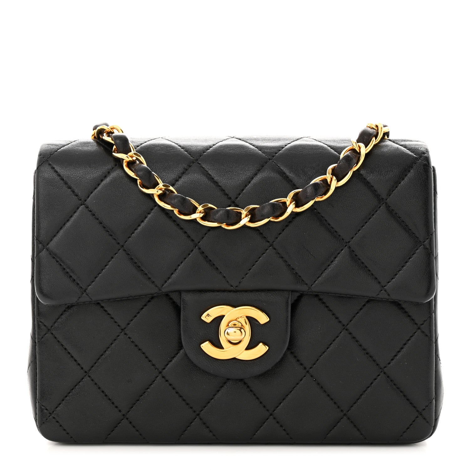 Chanel Lambskin Quilted Mini Square Flap Bag Black 1 of 12