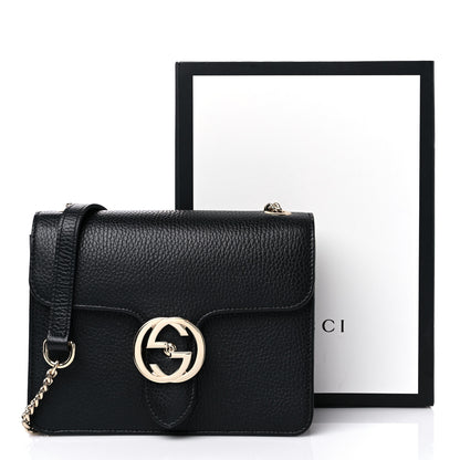 Gucci Dollar Calfskin Small Interlocking G Shoulder Bag Black 11 of 11