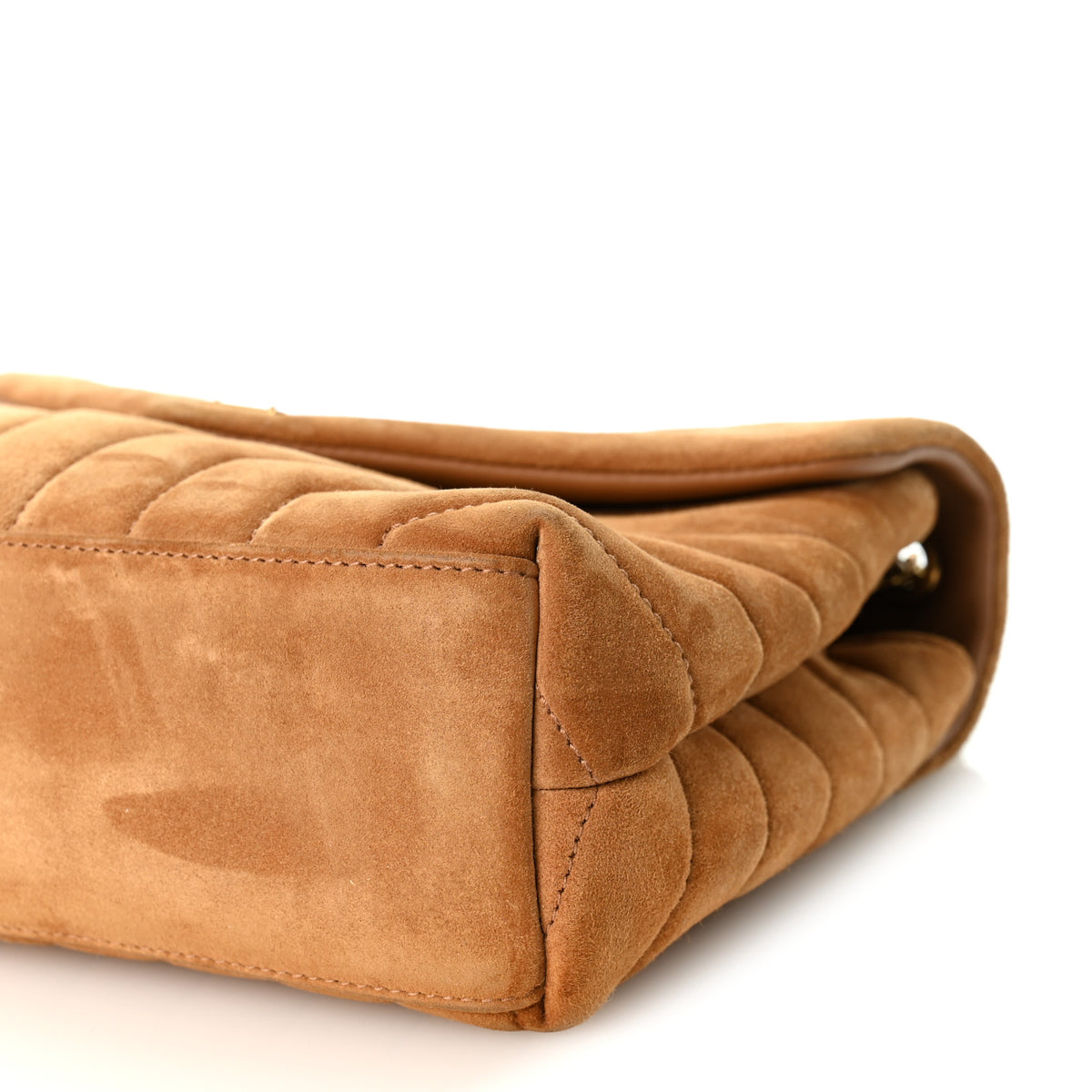 Saint Laurent Suede Calfskin Y Quilted Monogram Small Loulou Chain Satchel Cinnamon 9 of 9
