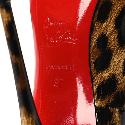 Christian Louboutin Patent Leopardino So Kate 120 Pumps 37 Brown 6 of 8
