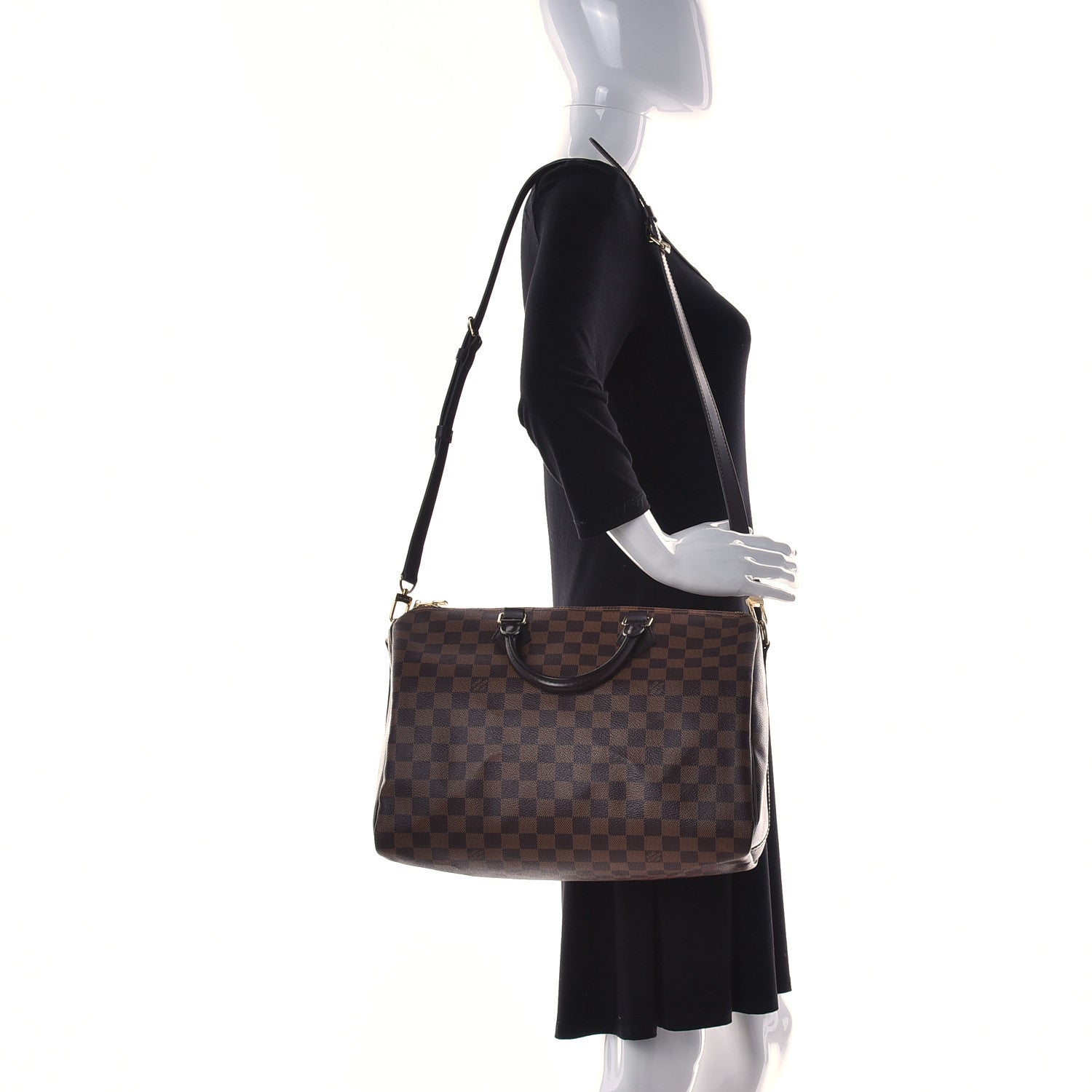 Louis Vuitton Damier Ebene Speedy Bandouliere 35 2 of 9