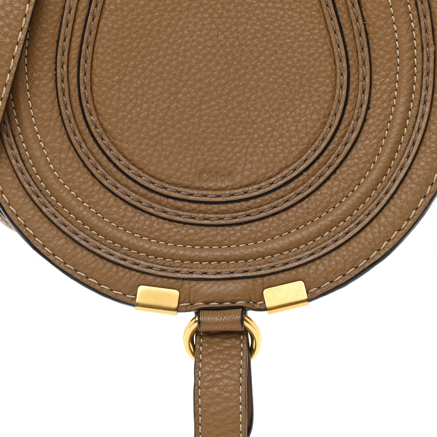 Chloe Calfskin Mini Marcie Round Crossbody Bag Nut 8 of 8