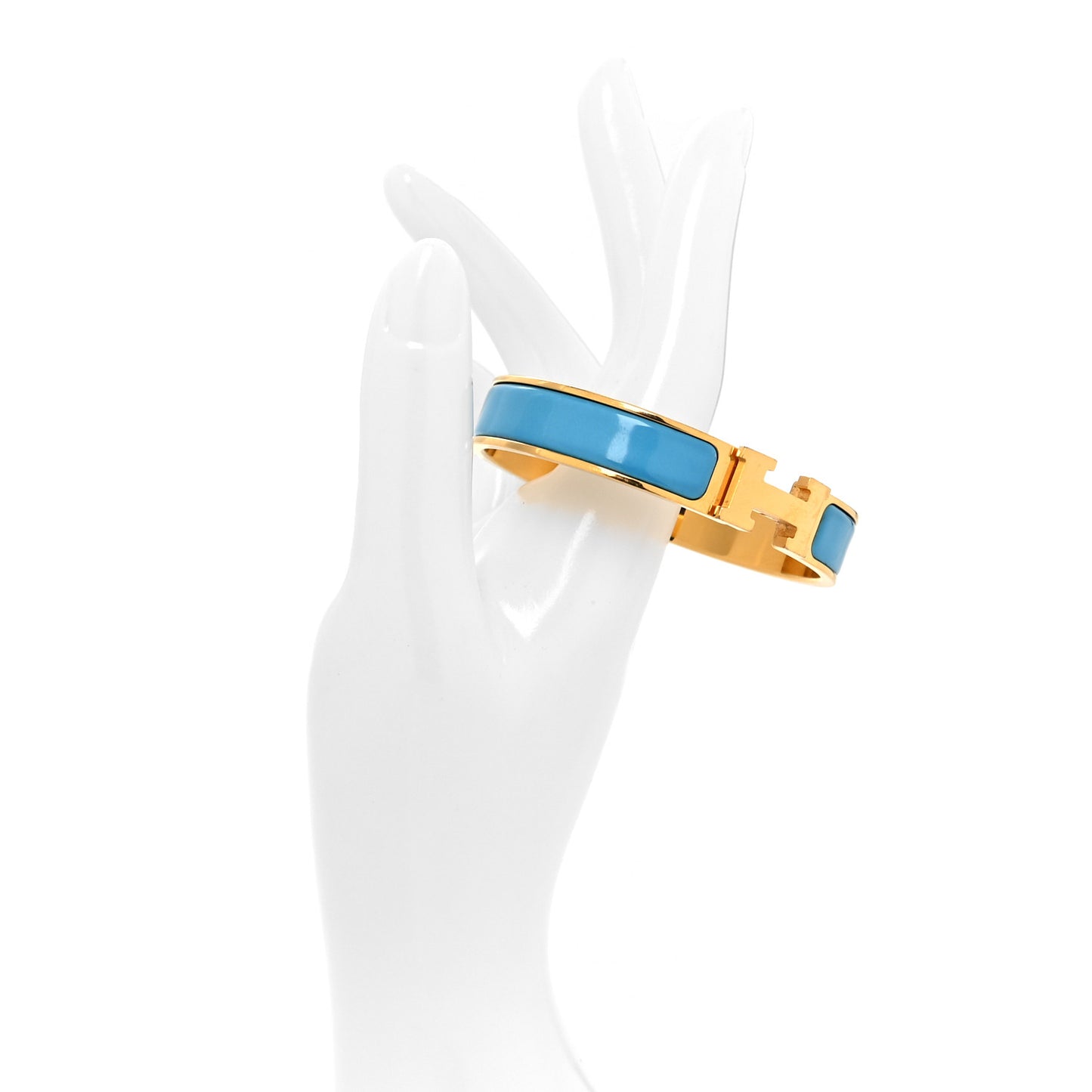 Enamel Narrow Clic Clac H Bracelet PM Bleu Azure