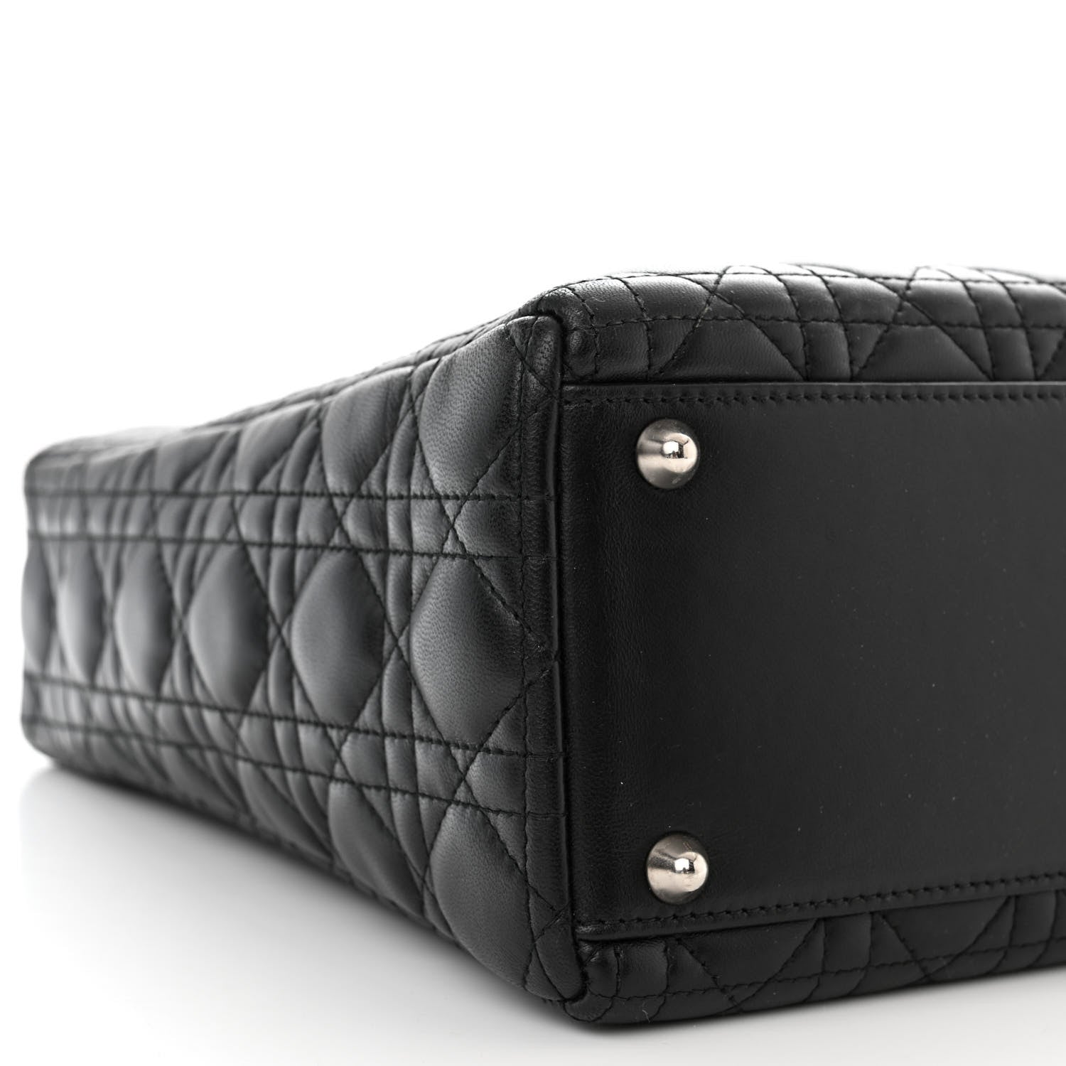 Christian Dior Lambskin Cannage Large Lady Dior Black 9 of 11