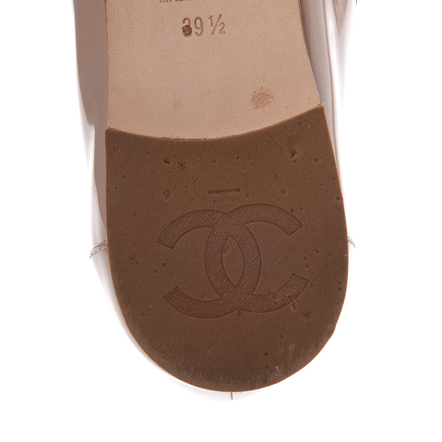 Patent Chain Moccasin Loafers 39.5 Beige